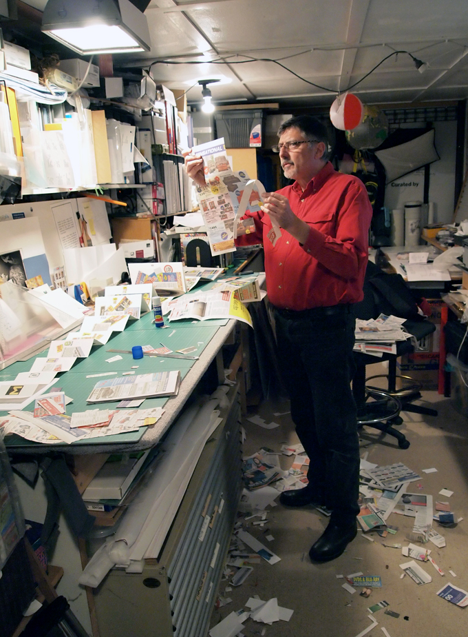 Doug in his atellier making the book