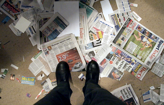 The mess when making a collage