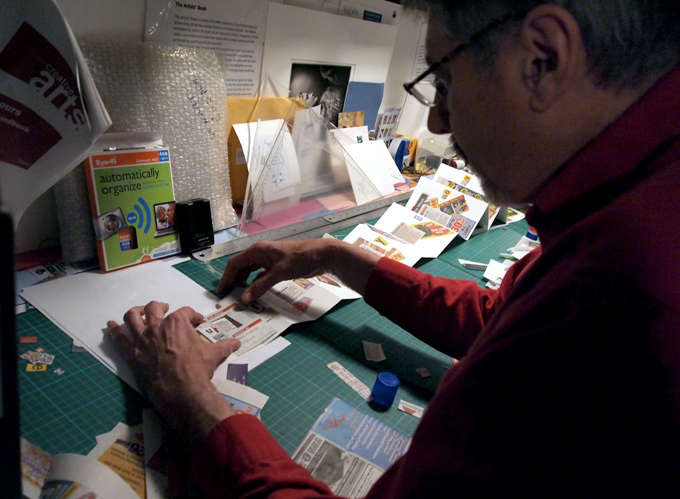 Doug in his atellier making the book