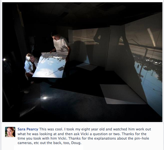 Sara Pearcy comments on her experience with Nicholas in the camera obscura