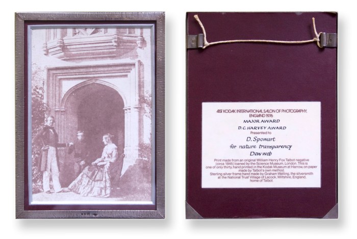 W H Fox Talbot print from negative (1845) made by Brian Coe