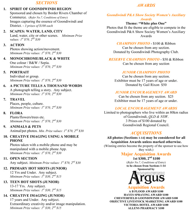 Goondiwindi Photo Section Entry Details