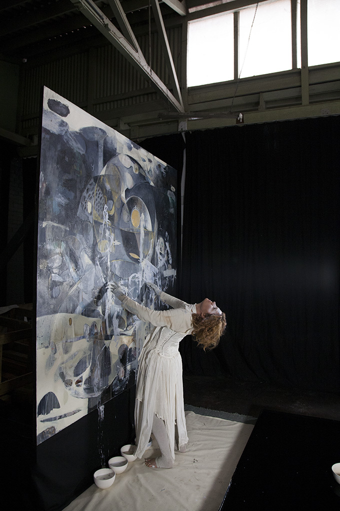 State 3 Kirsty applies paint to the paining...   Photo: Cooper+Spowart