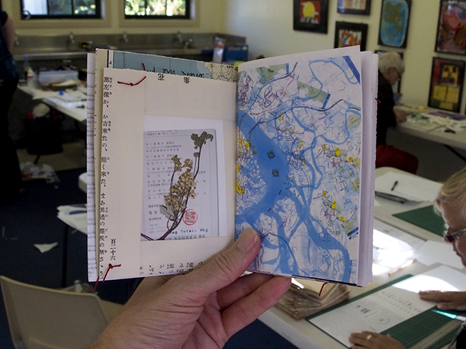 Two pages from inside the book – Artists Survey #15  NOMAD: Journeying for Art