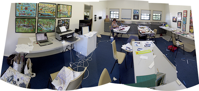 The workspace – must be lunchtime @ the cafe