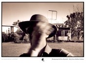 Brishing off flies, Barry Caves NT, 1982