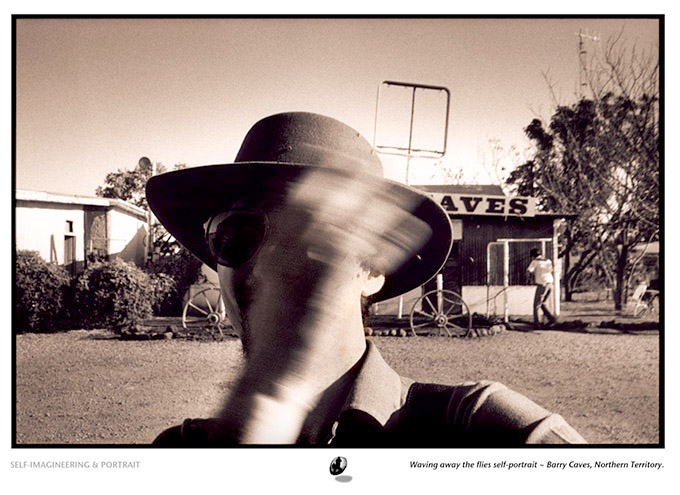 Brishing off flies, Barry Caves NT, 1982