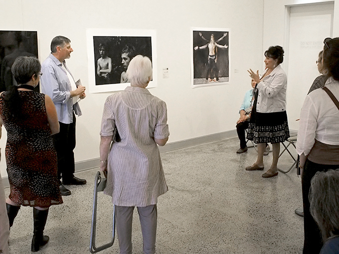 Participants discussing their position and response to a portrait