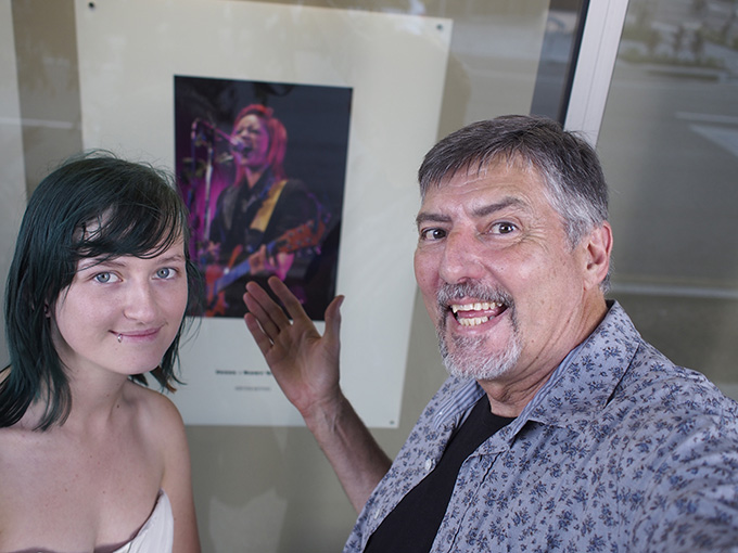 Kirsten Butter and Doug with her work ....PHOTO: Doug Spowart