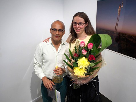 QCP Director Maurice Ortega and Deputy Director Camilla Birkeland with presentation flowers at the opening