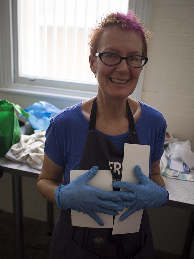 Peta holding her images close