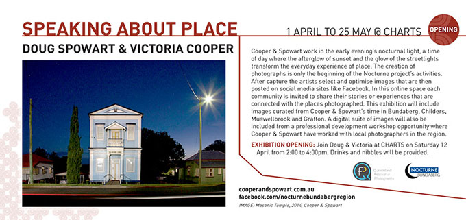 "Speaking About Place' invitation