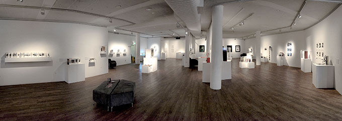 Exhibition installation of 'Books as art'   Photo: Doug Spowart