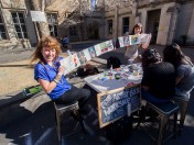 Michele Grimston and Laine Stewart and their Free Artist's Book activity