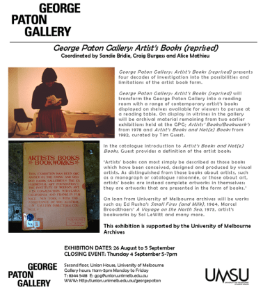 George Paton Gallery Website notice