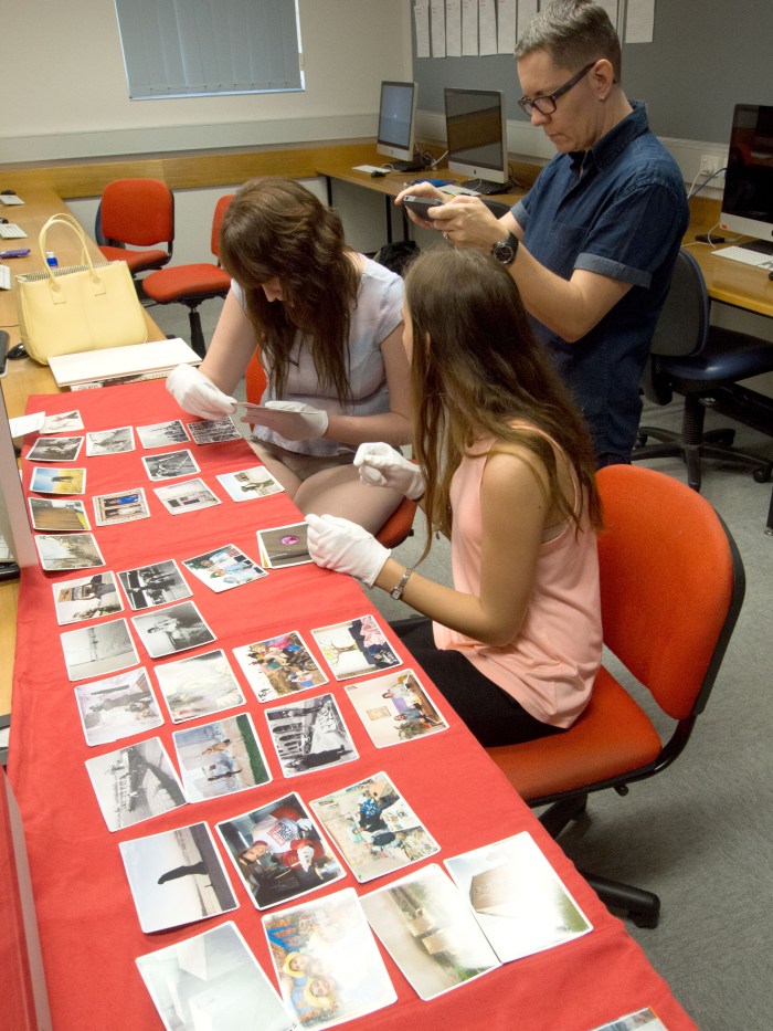 Students working on a sequencing task with Heather Faulkner