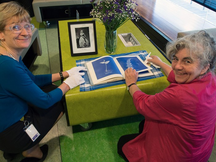 The Anna Atkins 'memorial' with Larry J Schaaf's book 'Sun Gardens'
