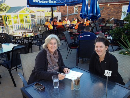 Vicky and Ashleigh Campbell in a pre-event planning meeting