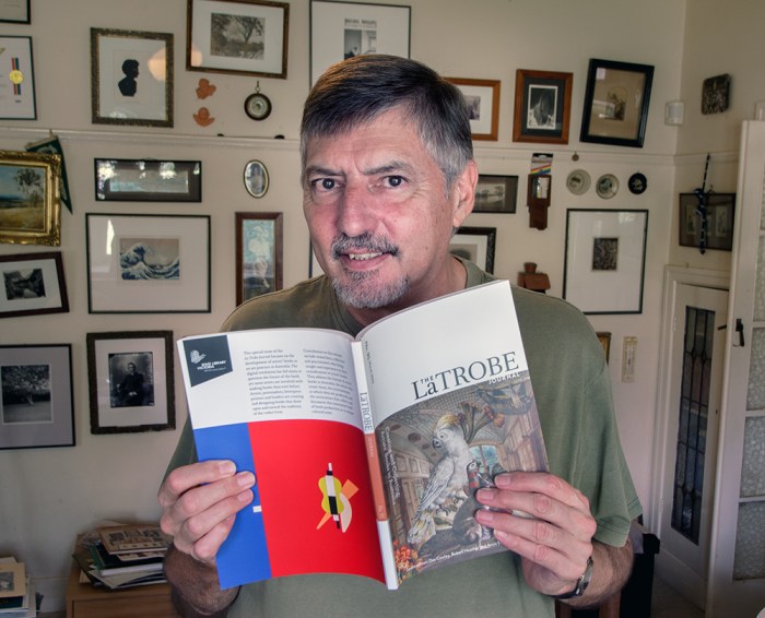 Doug Spowart with the La Trobe journal
