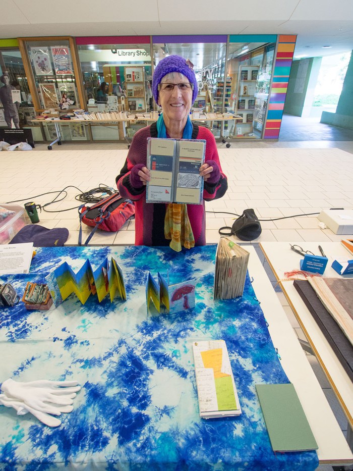 Judy Bourke at the Artists' Book Fair