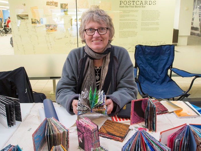 Sue Poggioli at the Artists' Book Fair