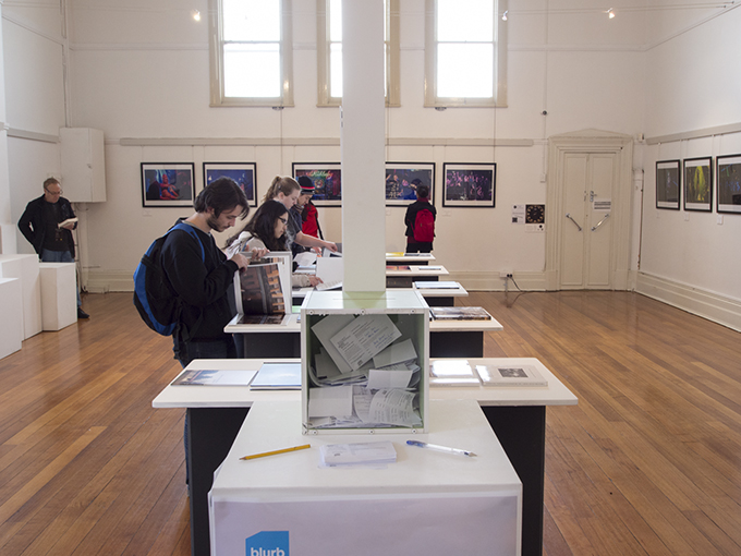 BLURB's 'One for the book' Photobook Award display in Trades Hall