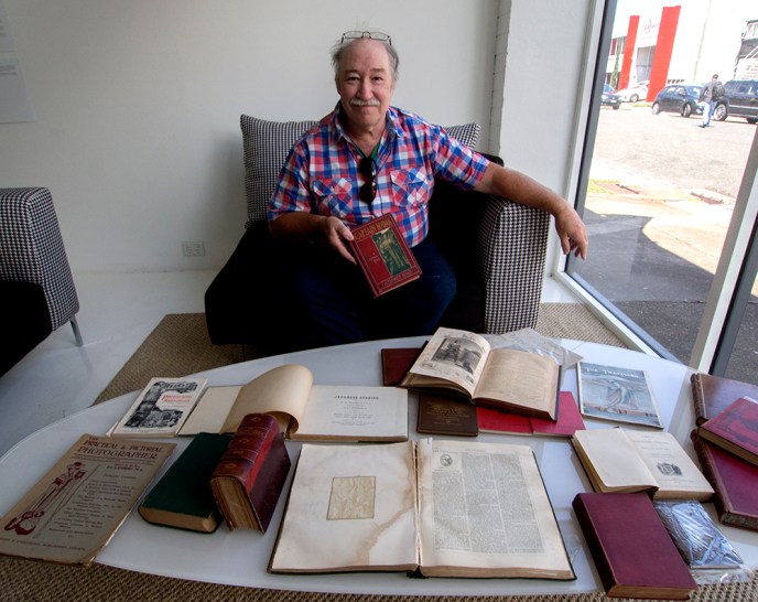 Sandy Barrie and the Art Union journal Photo: Doug Spowart