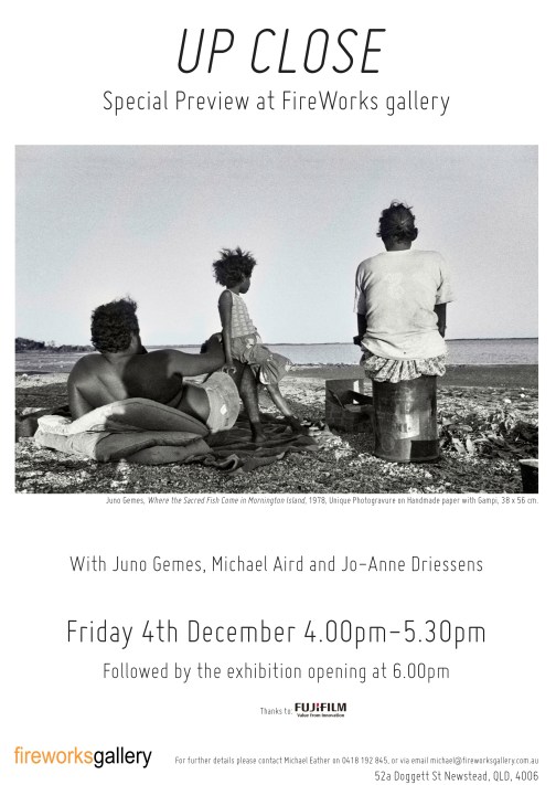 "Up Close" exhibition invitation