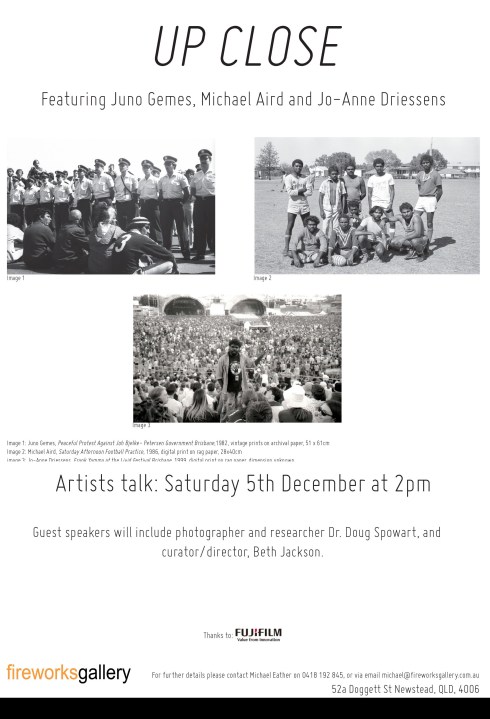 "Up Close" Artist Talk invitation