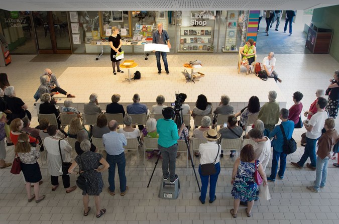 Clyde McGill performing Looking for Place @ SLQ Sigantio Artists Book Series 2016 event