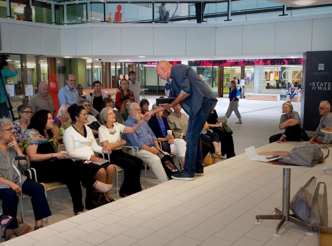 Clyde McGill performing Looking for Place @ SLQ Sigantio Artists Book Series 2016 event