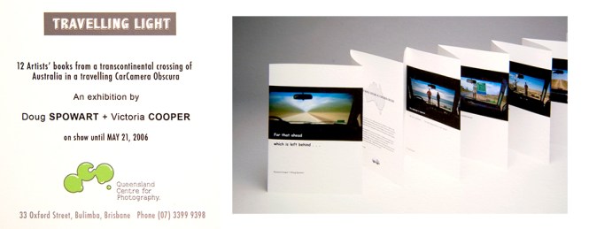 TRAVELLING LIGHT-Invitation from the Qld Centre for Photography show