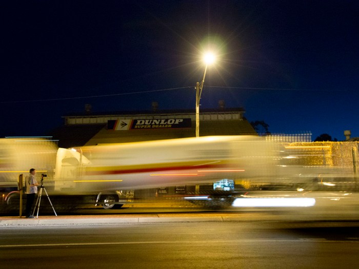 Trucks through town...