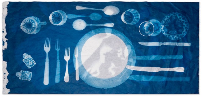 Cyanotype in rice paper, Broadsheet artists book