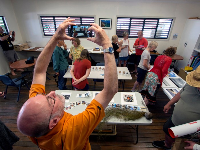 An exhibition of student work at the end of the workshop