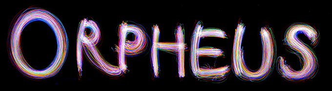 Light painted “Orpheus” on Orpheus Island