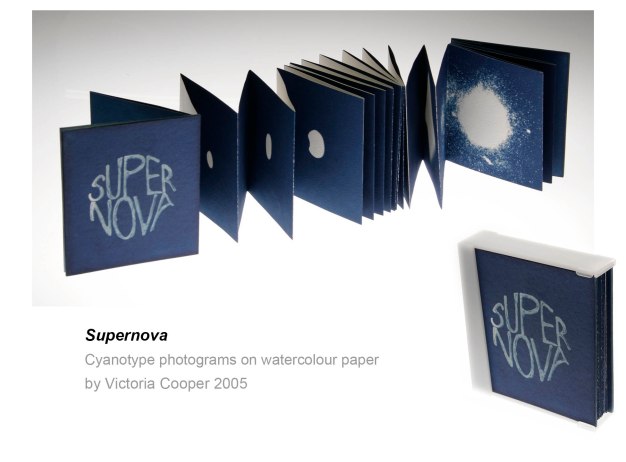 Super Nova a cyanotype book by Victoria Cooper