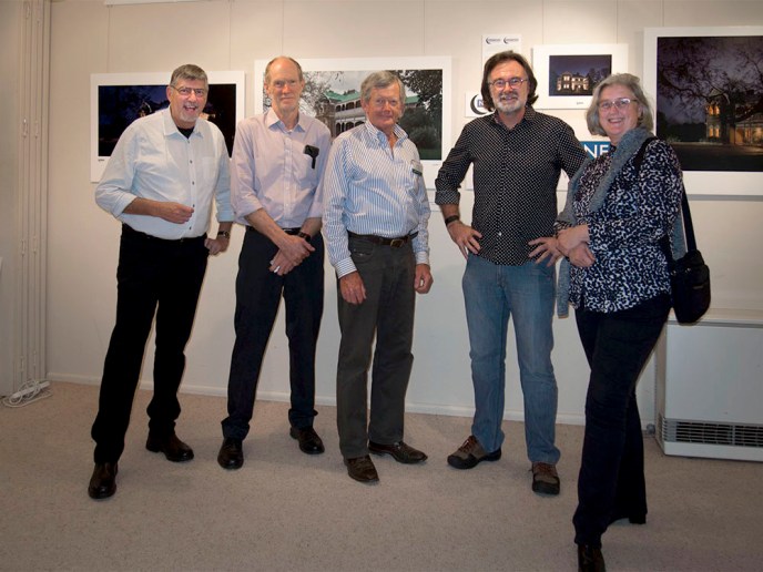 With Terry Cooke, Les Davis and Neil Burton at the opening of the Saumarez show