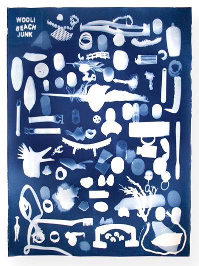Wooli Beach Junk a cyanotype by Doug Spowart