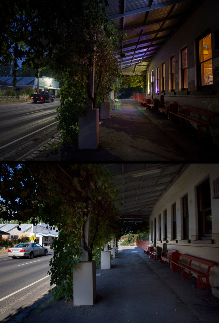 Under the veranda of the Red Hill Hotel
