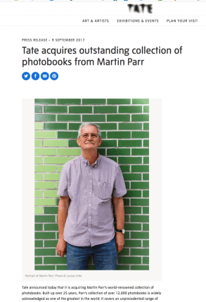 Tate Media post about Parr doantion