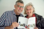 Vicky + Doug with the catalogue for the Heart&Soul exhibition by Jacklyn and Peter PHOTO: Ptere&nbsp;Derrett