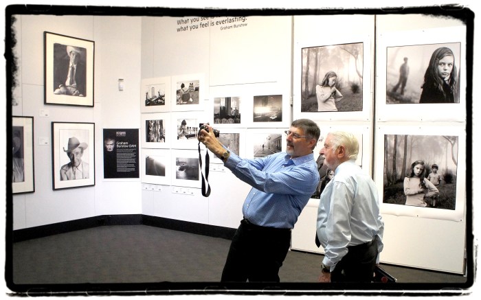 A selfie with Graham in the 'ICONS' group exhibition at Cobb & Co Museum 2014 - Photo Bev Lacey
