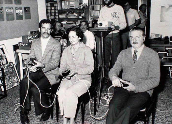 Graham Burstow with other judges-The Warana National Exhibition of Photography 1982 PHOTO Doug Spowart