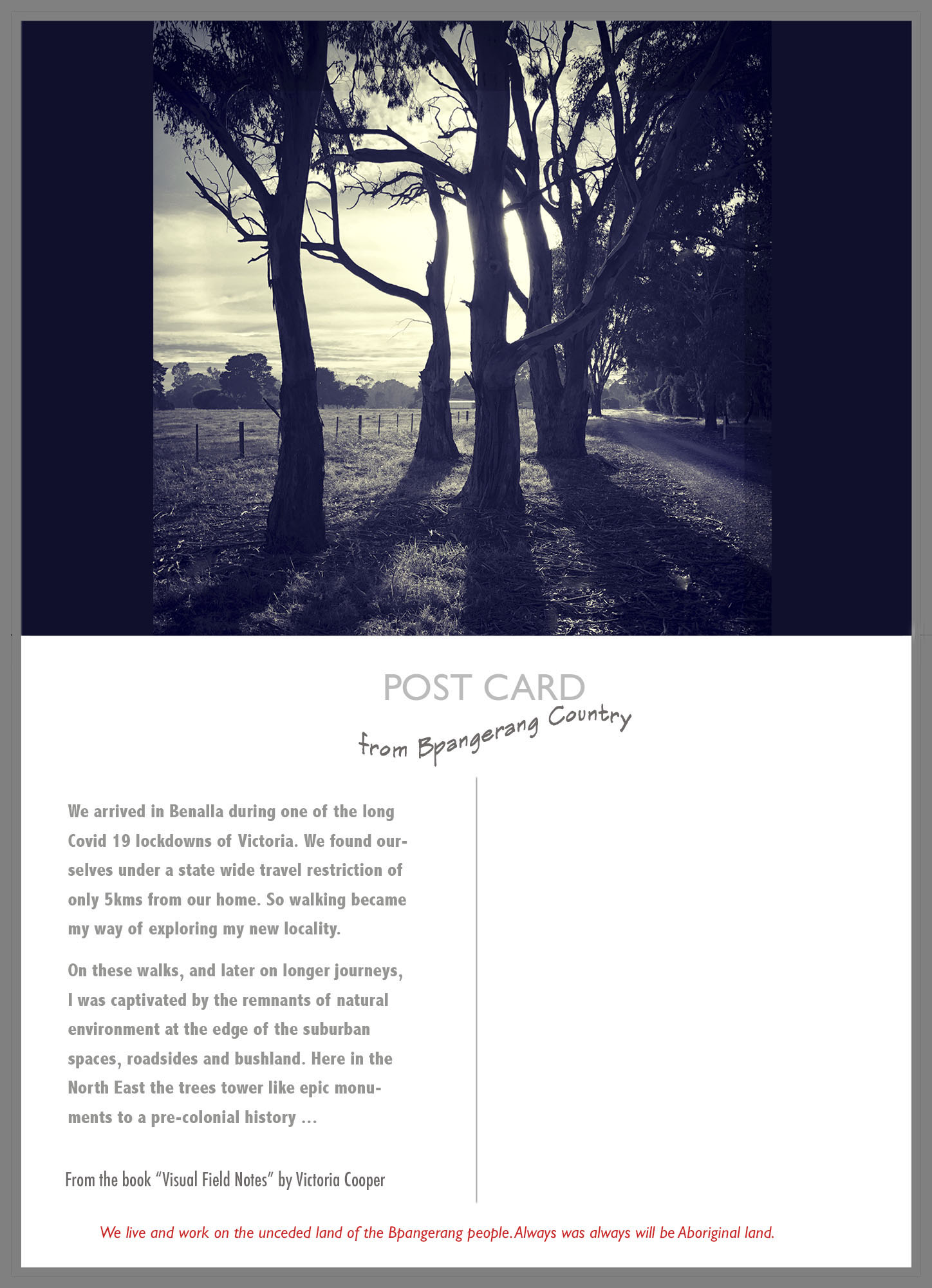 Victoria Cooper MGA POST CARD