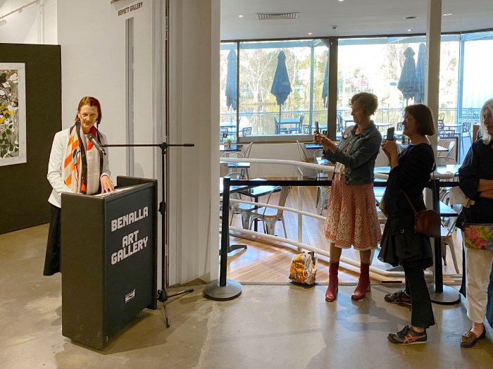 Jacqui Stockdale at the opening of "The Outlaws’ Inn" Benalla