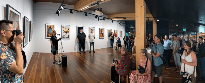 Pamela Kleeman-Passi speaks at Ncholas Walton-Healey's exhibition SALT FRAMES