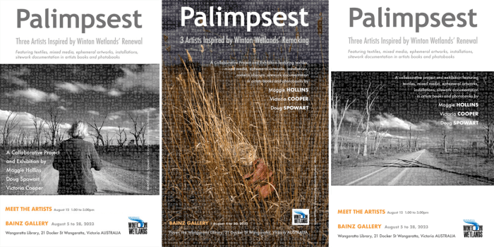 3 Invitations for the exhibition in BAINZ GALLERY in Wangaratta