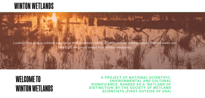 Winton Wetlands website Home page