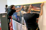 Installing the montage with Eric, Fleur and&nbsp;Doug